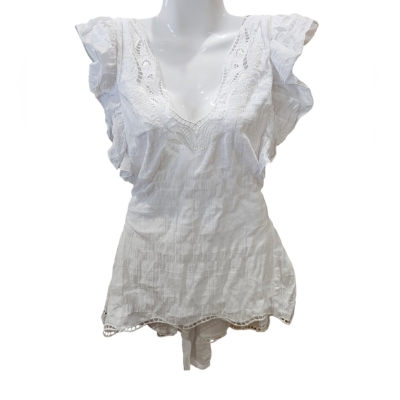 Tanya Taylor Connie Top In White Size 3X NWT MSRP $295 - Picture 3 of 12
